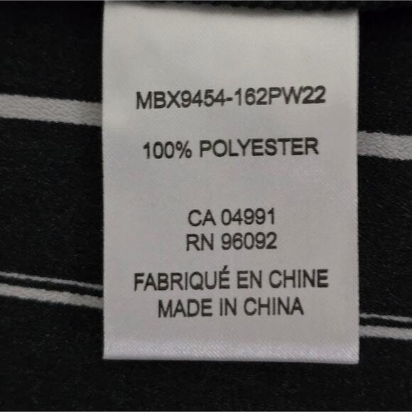 Carolina Belle Black and White Striped Button‎ Down Shirt Plus Size 2X New - Picture 4 of 5